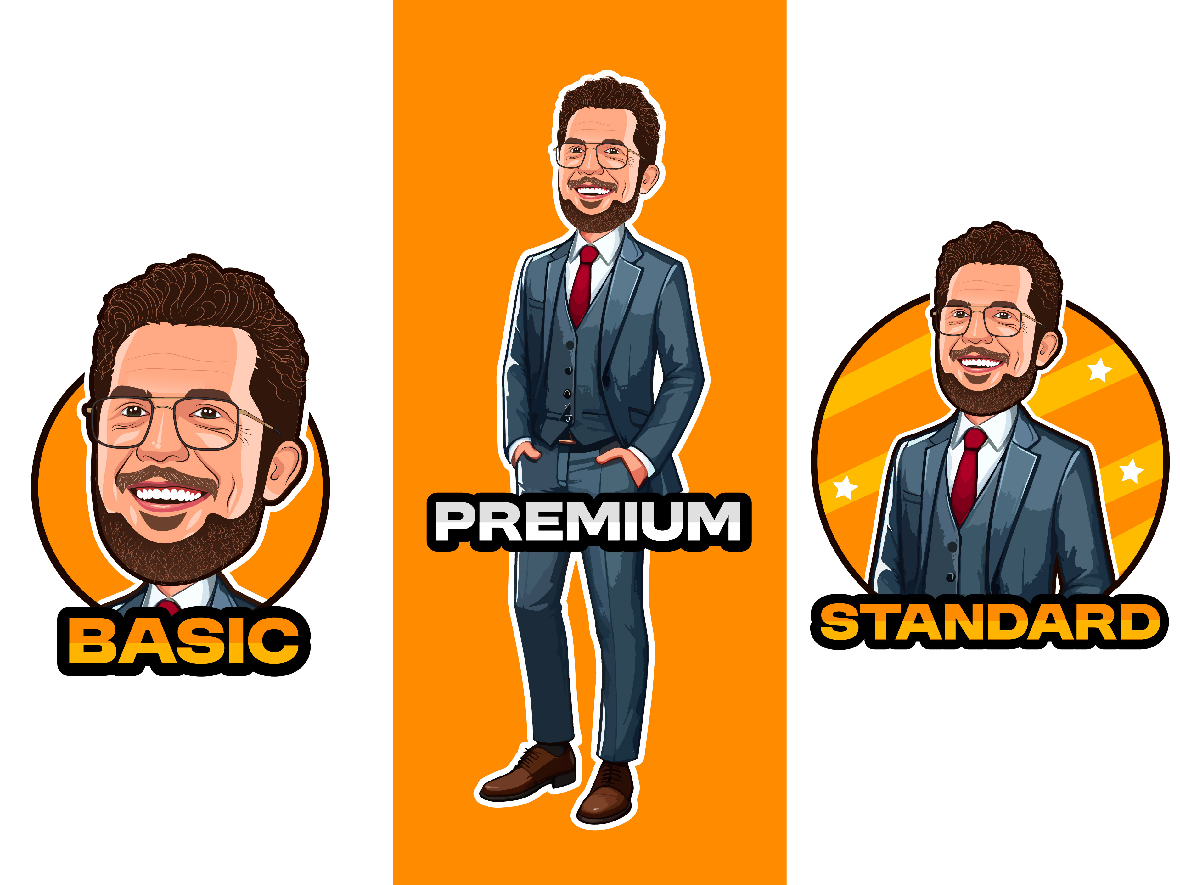 Example of Custom Cartoon Portrait Caricature Logo